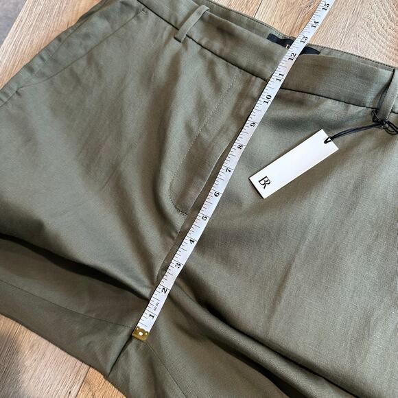 Banana Republic Seahaven Straight Italian Cotton Linen Pant Olive Green 14 - Picture 9 of 11